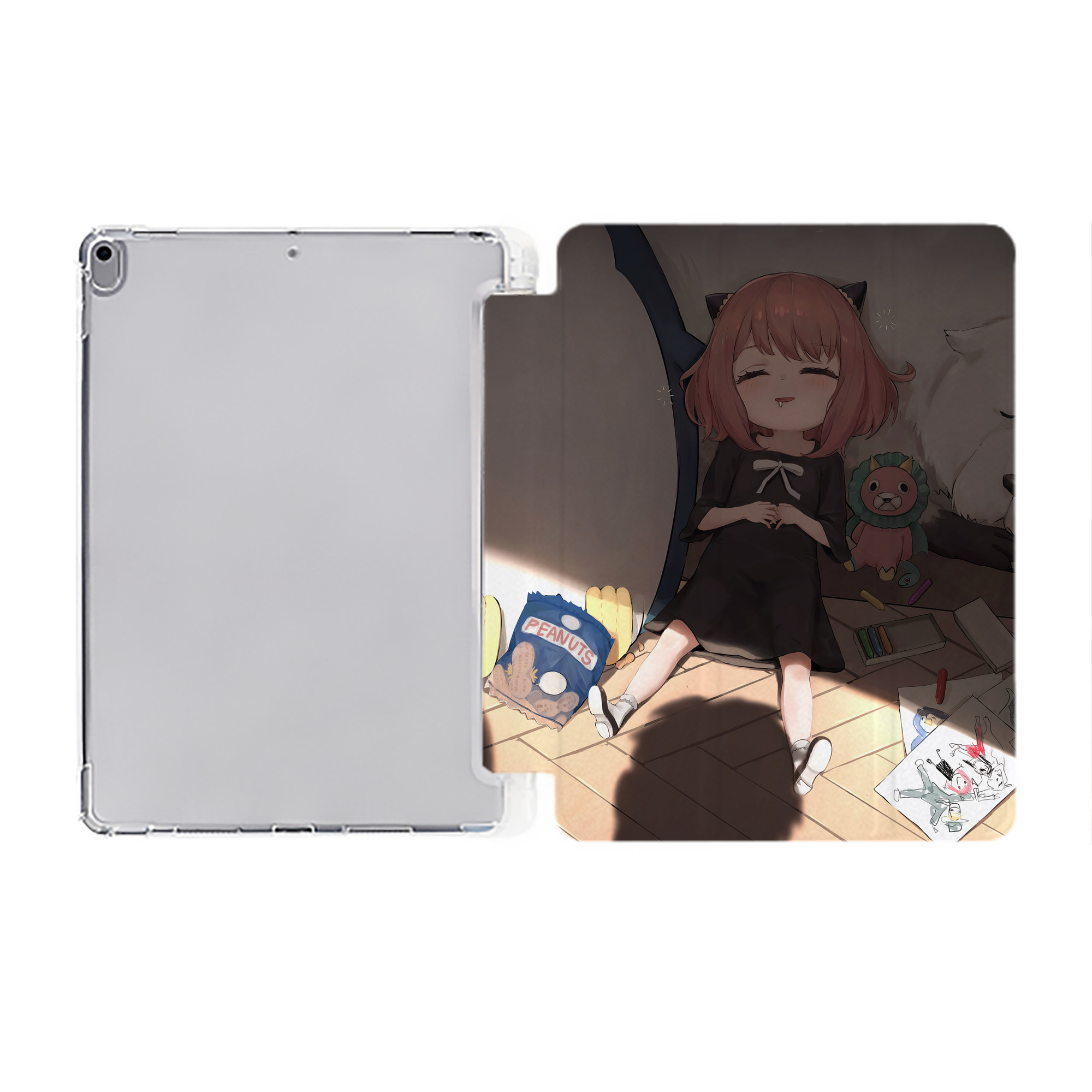 （画像用） SPY×FAMILY间谍家家酒 IPad ケース ペン収納付き 三つ折りスタンド PUレザー×シリコン 対応機種9.5/10.5/10.9インチ